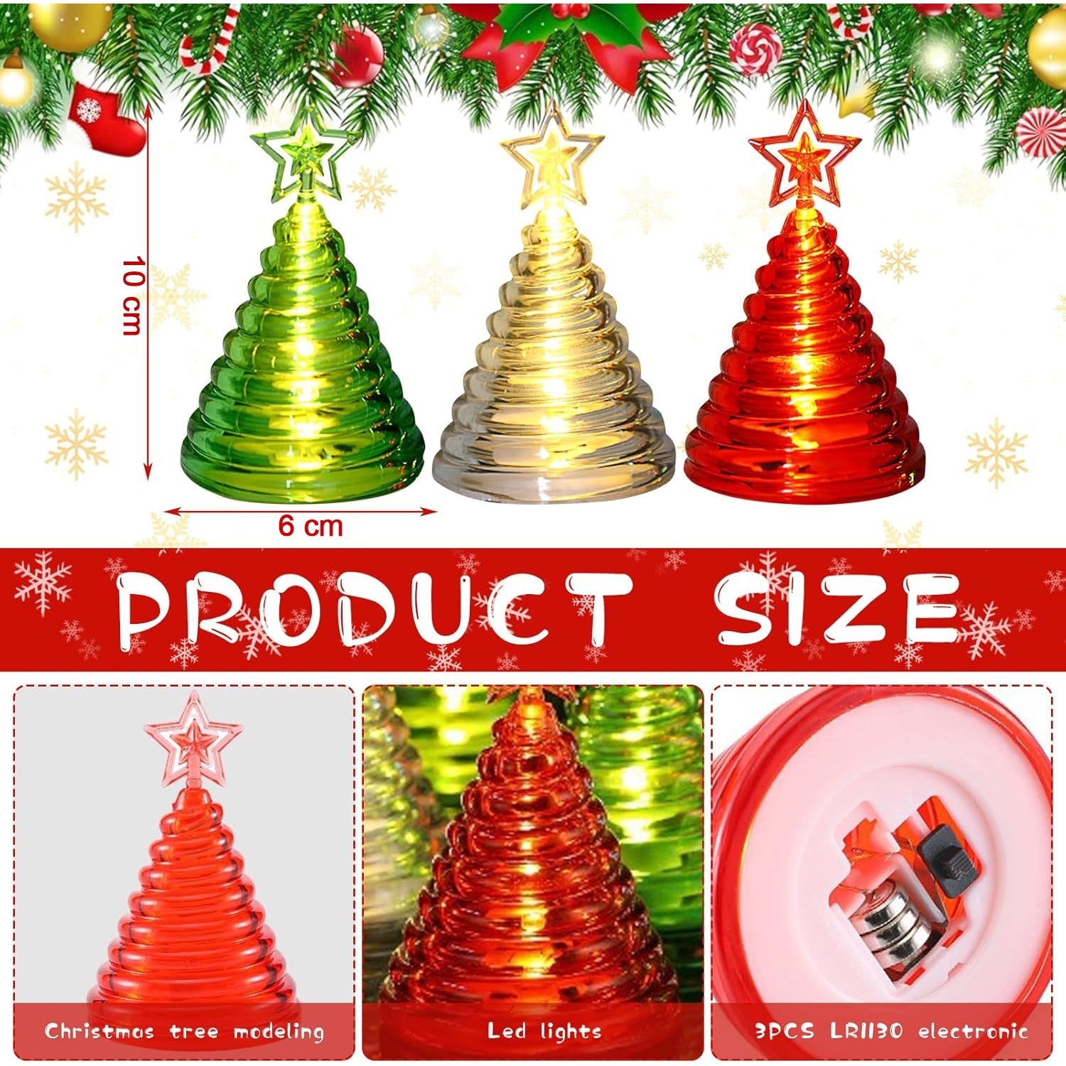 Christmas Tree Shape LED Decorative Lights (12 Pc) Christmas Tree Shape LED Decorative Lights (12 Pc)
